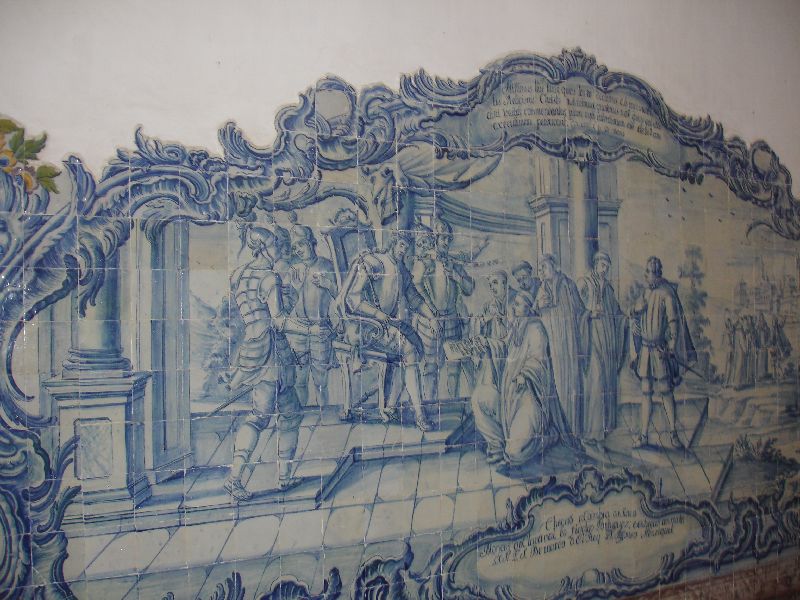Azulejos de la salle des Rois du monastère de Santa Maria de Alcobaça au Portugal.