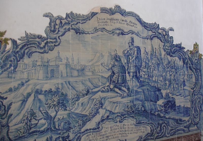 Azulejos de la salle des Rois du monastère de Santa Maria de Alcobaça au Portugal.