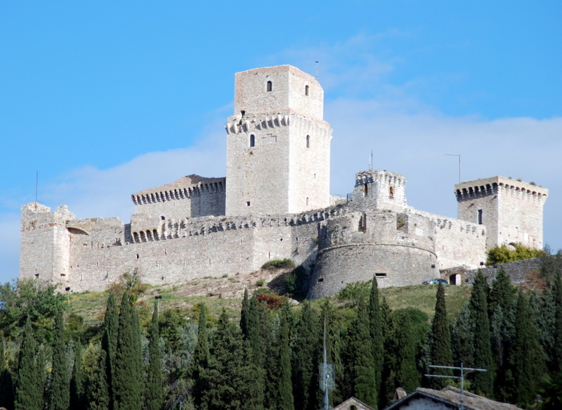 La forteresse de la Rocca Maggiore, Assise, Italie.