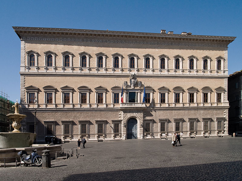 Palais Farnèse, Rome, Italie.