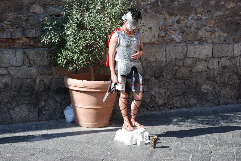 Gladiateur à Taormina, Italie.