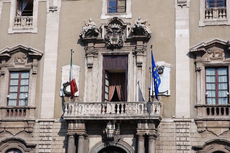 Palazzo del Municipio, Catane, Italie.