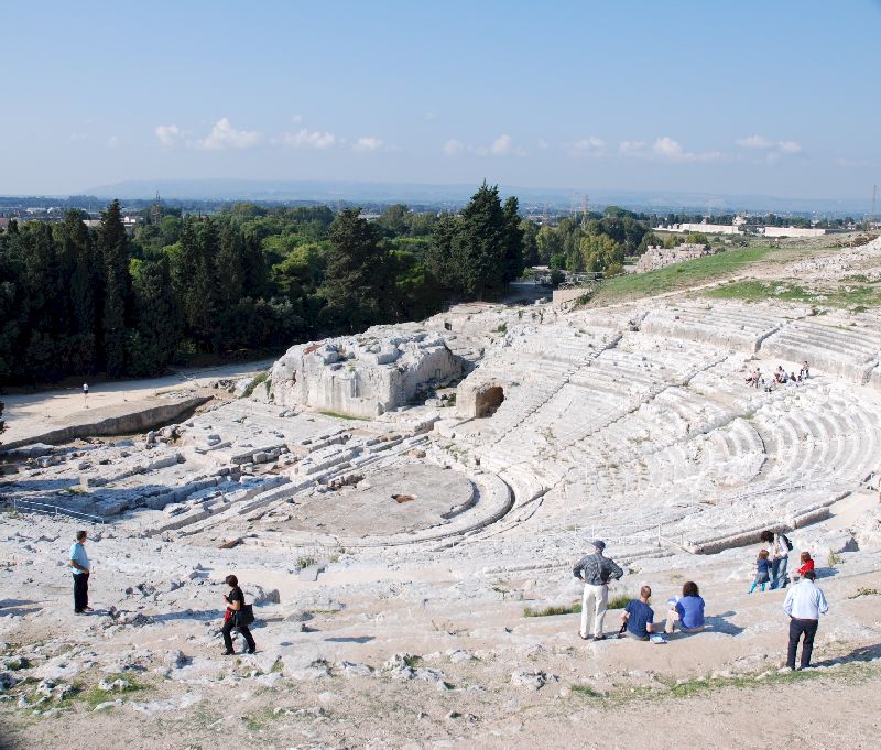 Théâtre grec du site archéologique de Neapolis, Syracuse, Italie.