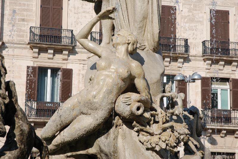 Fontana di Diana, Ortygie, Syracuse, Italie.