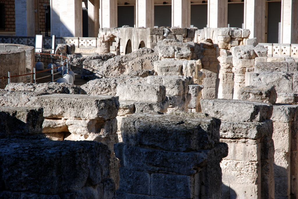 Amphithéâtre romain, Lecce, Pouilles, Italie.