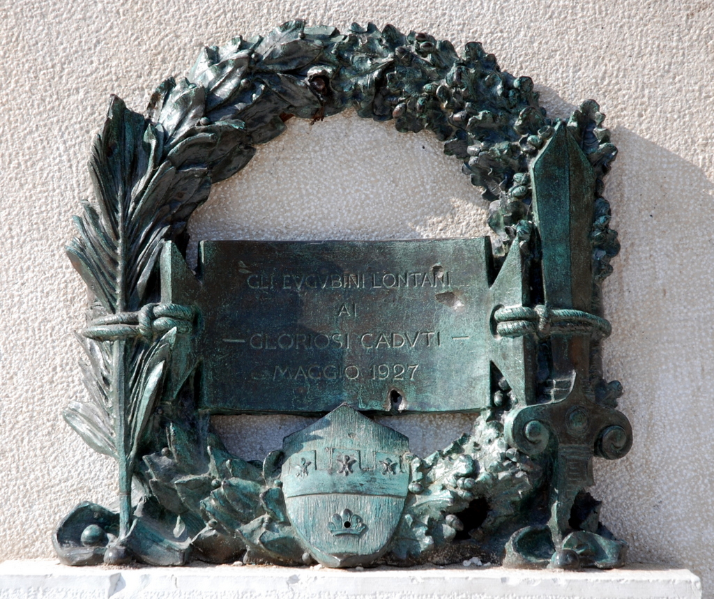 Monument aux morts de la Grande Guerre, Gubbio, Ombrie, Italie.