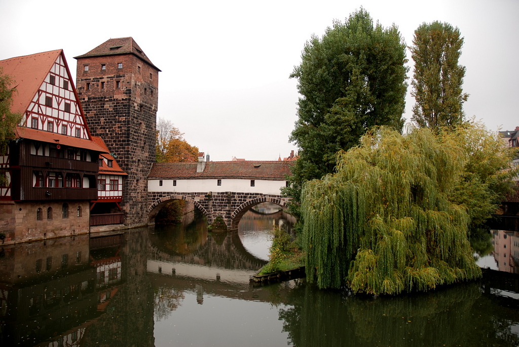 Rivière Pegnitz, Nuremberg, Allemagne
