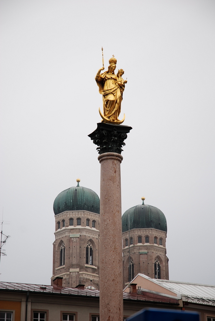 Colonne de Marie, Marienplatz, Munich, Bavière, Allemagne
