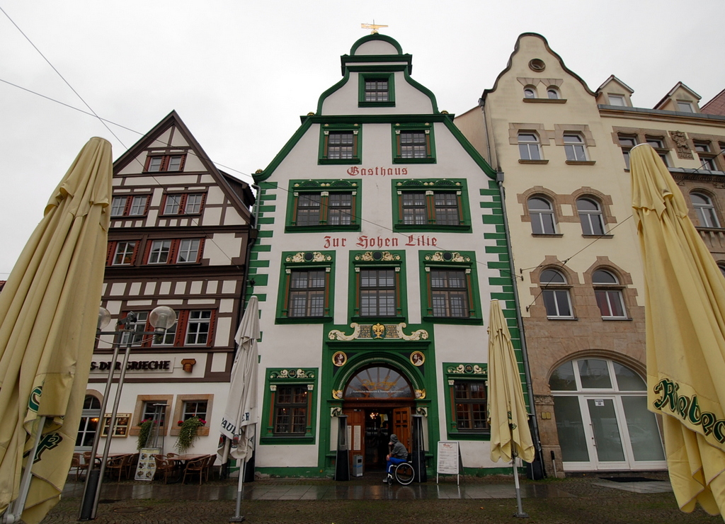 Maison à colombages, Erfurt, Thuringe, Allemagne