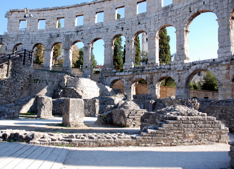 L’amphithéâtre romain de Pula, Croatie.