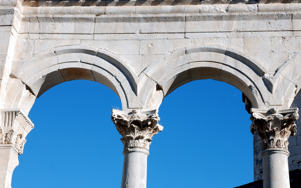 Péristyle du palais de Dioclétien, Split, Dalmatie centrale, Croatie.