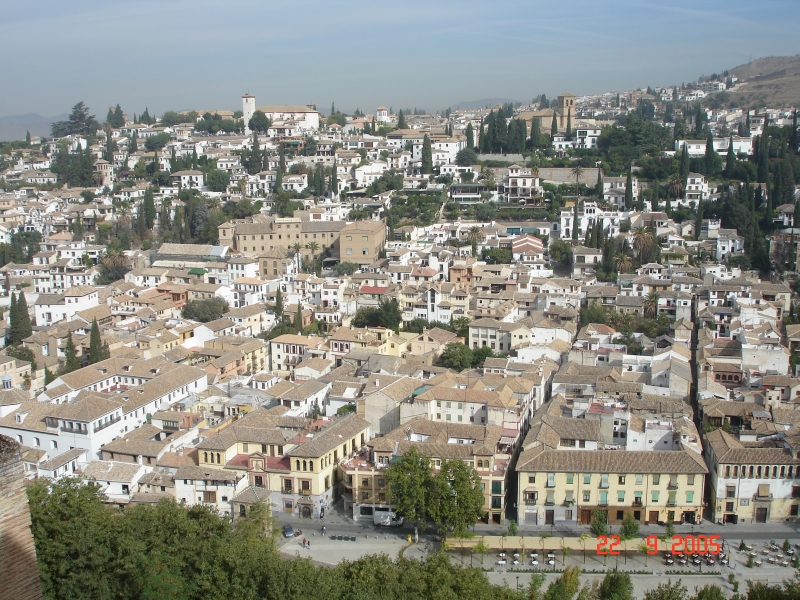 Quartier de l'Albaicin vue de l'Alhambra, Grenade, Espagne.