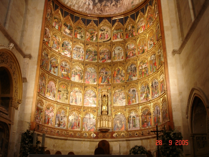 Retable de l’autel. Cathédrale de Salamanca, Espagne.