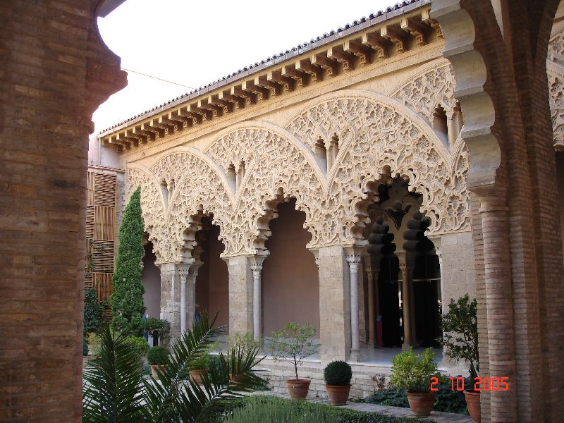 Le château de la Aljaferia, du style mudéjar. Zaragoza, Espagne.