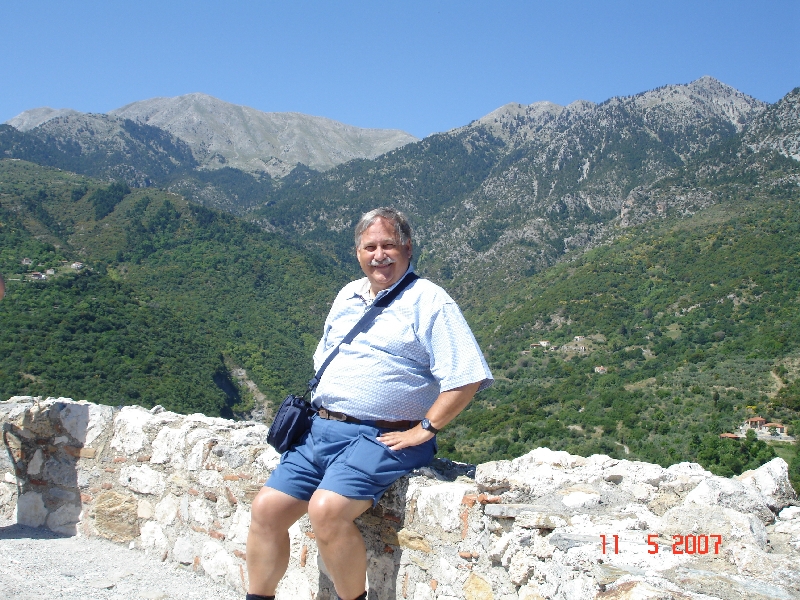 Vue du sommet de la haute ville de Mystra, Grèce.