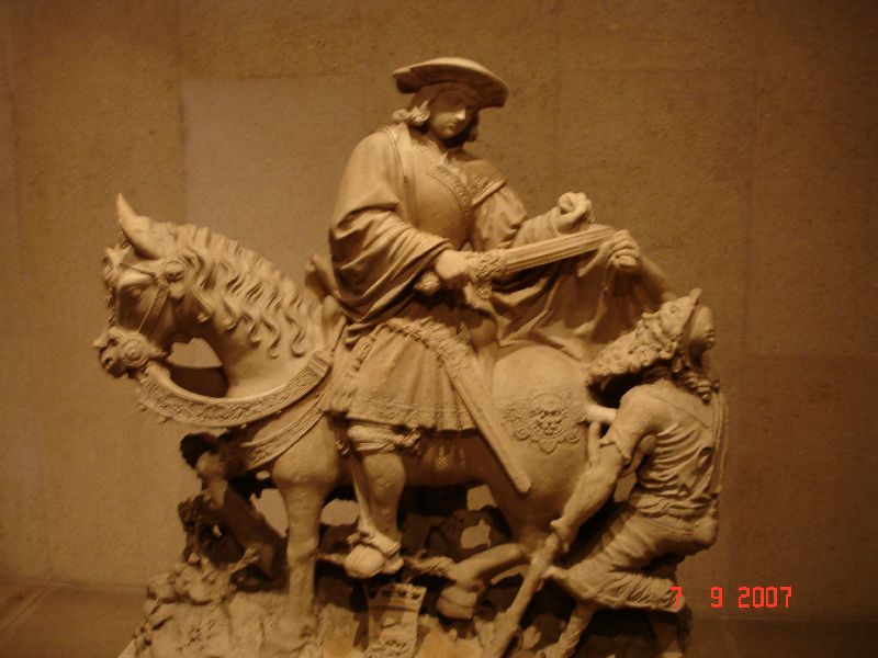 Sculpture représentant Saint Martin et le mendiant, musée Calouste Gulbenkian, Lisbonne, Portugal.