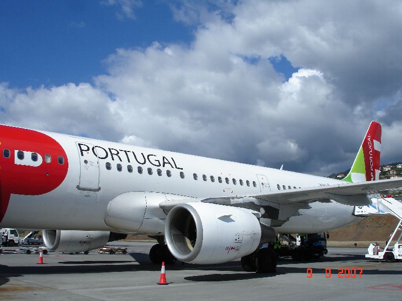 Notre avion de Tap Air Portugal, Lisbonne, Portugal.
