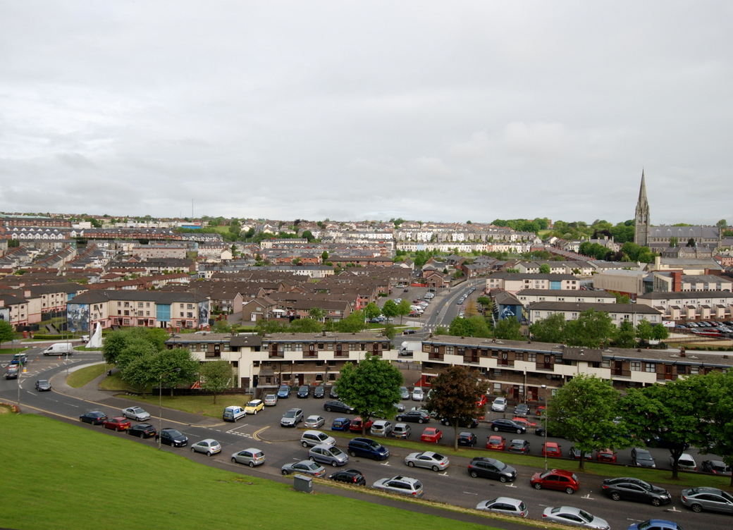 Derry, vue des remparts, Londonderry, Irlande du Nord, Royaume-Uni