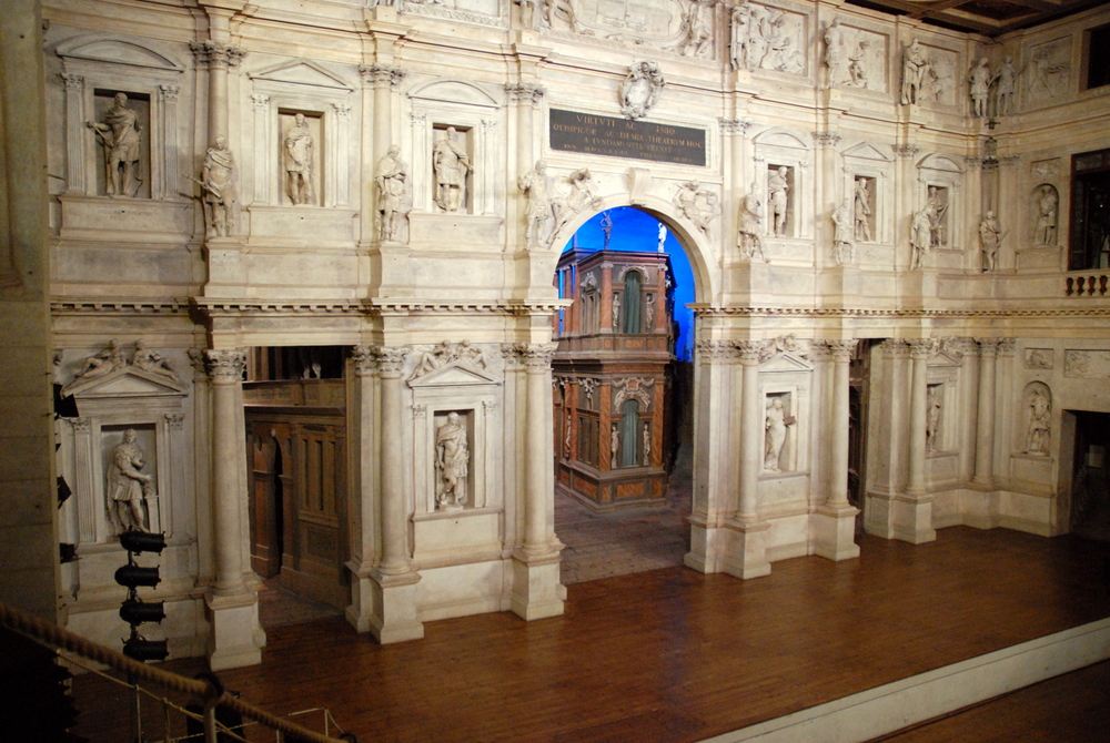 Teatro Olimpico, Vicence, Lombardie, Italie.