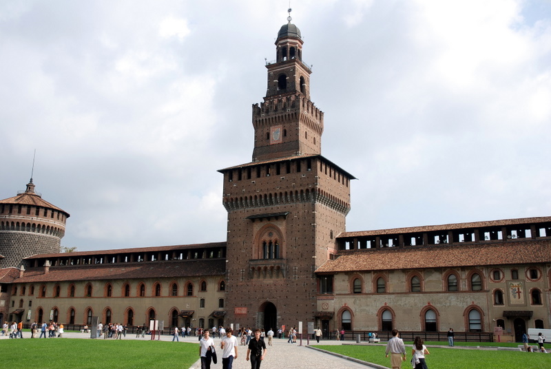 Château des Sforza, Milan, Italie.