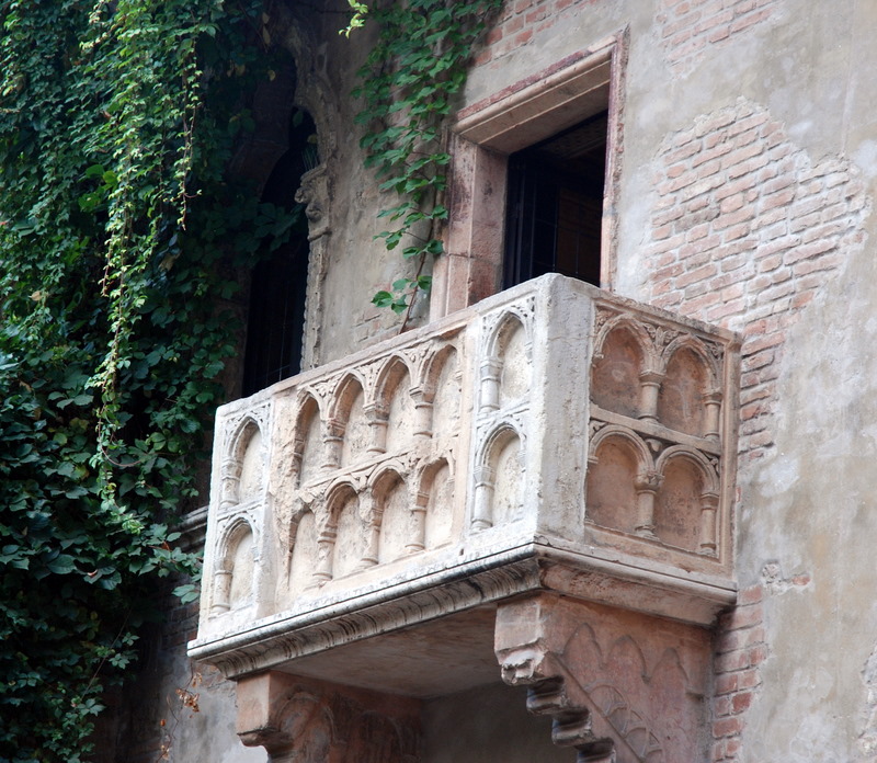 Balcon de Roméo et Juliette, Vérone, Milan, Italie.