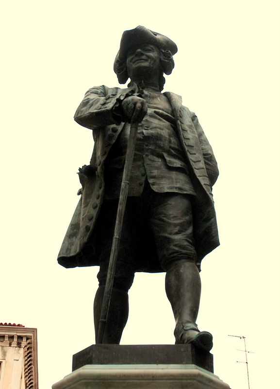 Statue de Carlo Goldoni, Venise, Italie.