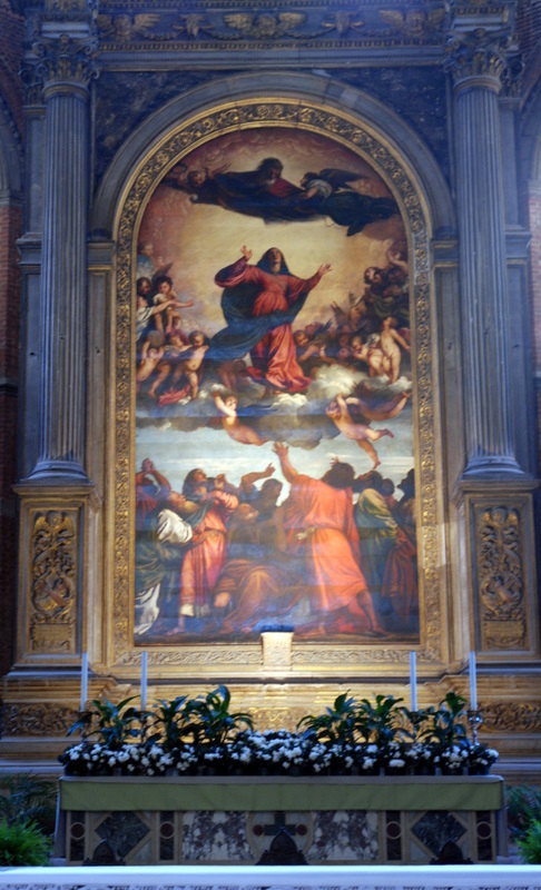 L’Ascension, une œuvre du Titen, basilique Santa Maria Gloriosa dei Frari, Venise, Italie.