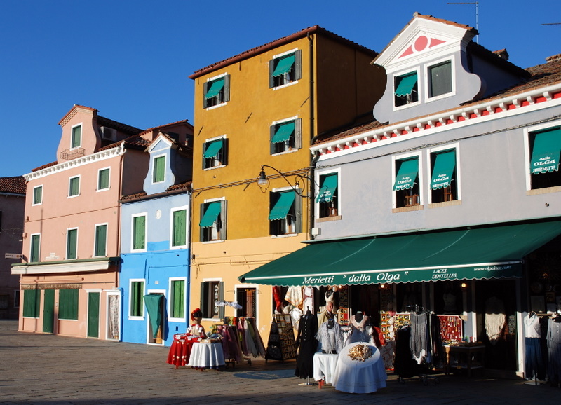 Boutique de dentelles, Burano, Venise, Italie.