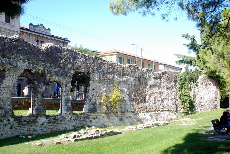 Restes d’un mur des Arènes, Padoue, Italie.