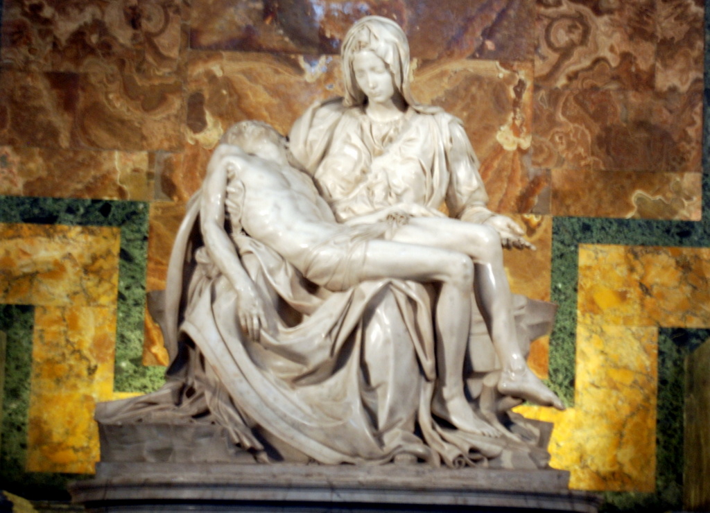 Pietà de Michel-Ange, Basilique Saint-Pierre, Rome, Italie.