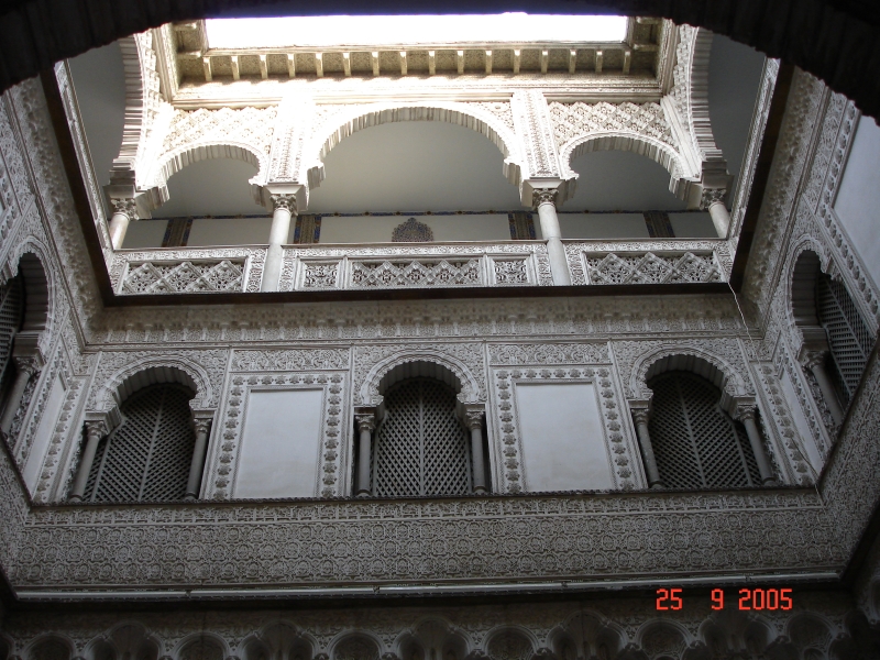  Une vue de l’intérieur des palais royaux, Séville, Espagne.