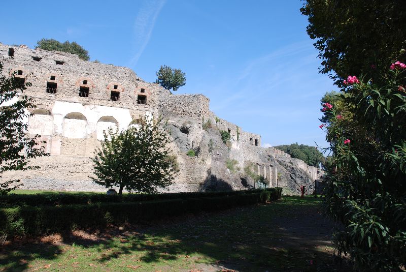 Muraille sise à l’entrée du site archéologique de Pompéi, Italie.