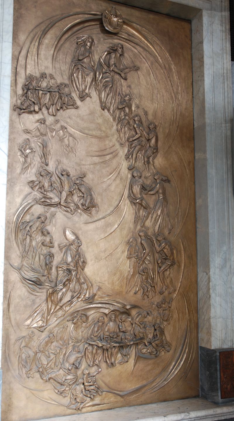 Magnifique porte du jugement dernier de la basilique Sainte-Marie-Majeure, Rome, Italie.