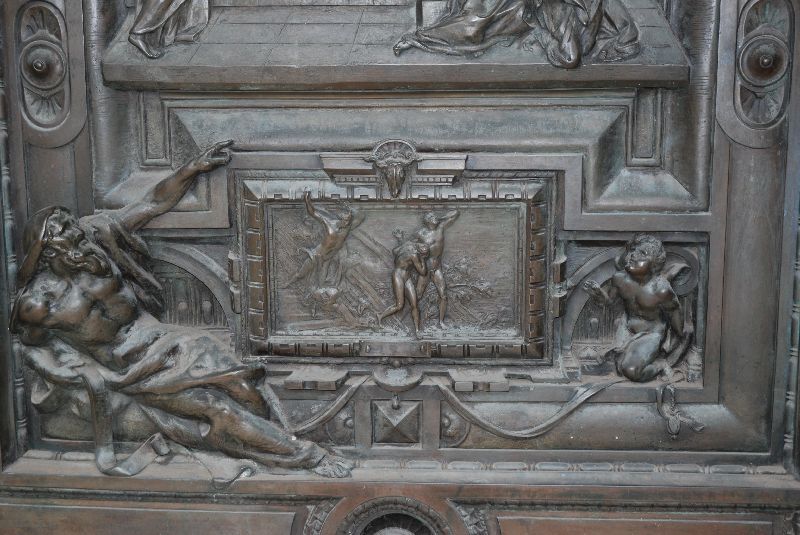 Haut-relief du portail de la basilique Sainte-Marie-Majeure, Rome, Italie.