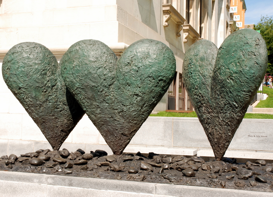  Trois cœurs sur un rocher, Jim Dine, MBAM, 2015