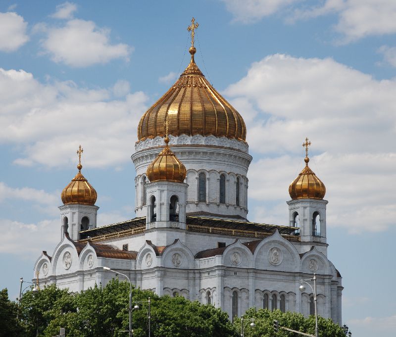 Cathédrale du Christ-Sauveur vue de la Moskova, Moscou, Russie.