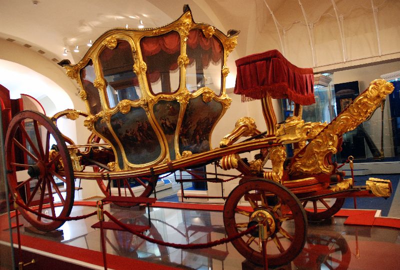 Superbe carrosse exposé au musée national de la République du Tatarstan, Kazan, Russie.