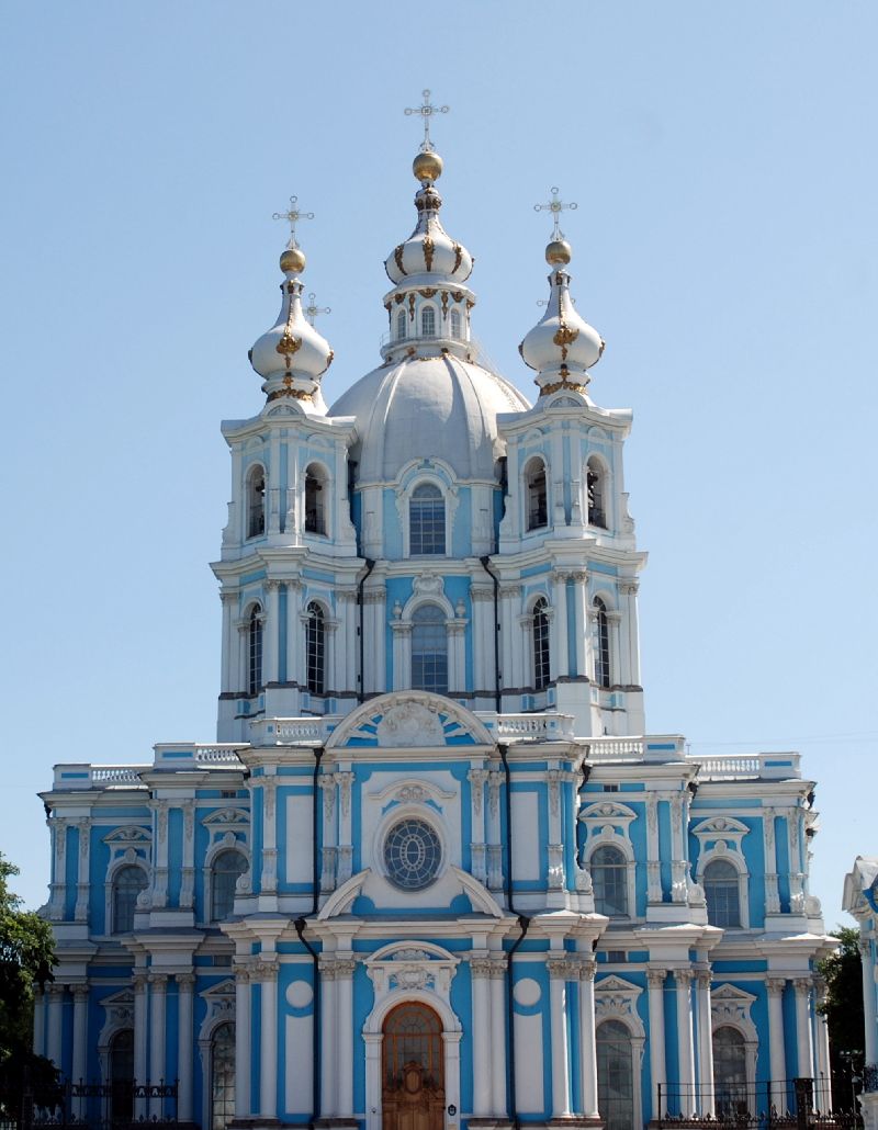 La cathédrale de Smolny, Saint-Pétersbourg, Russie.