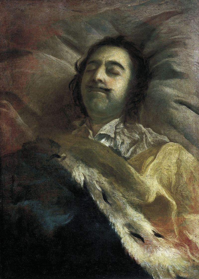 Pierre le Grand sur son lit de mort, Ivan Nikitine, Musée russe, Saint-Pétersbourg, Russie.