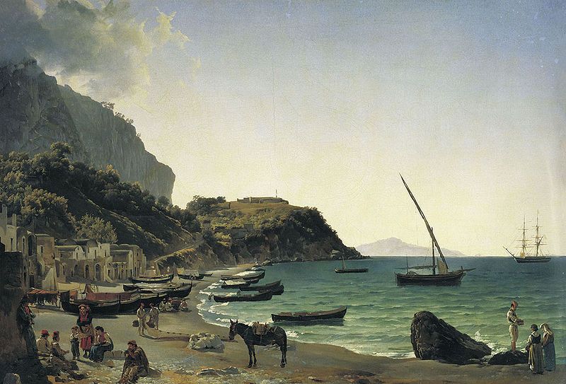 La baie de Capri en Italie de Sylvester Schédrin, Musée russe, Saint-Pétersbourg, Russie.