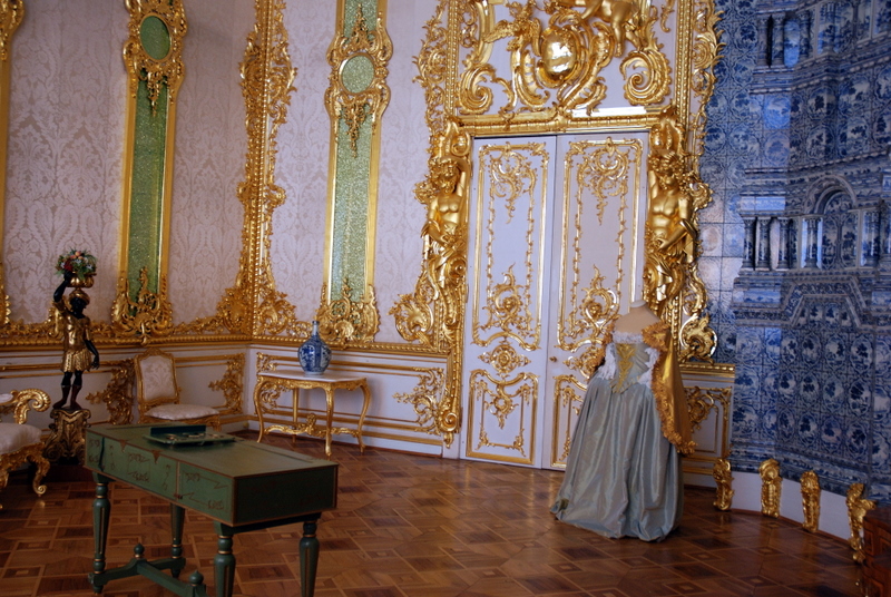 Les salles d'apparat du palais de Catherine, Pouchkine, Russie.