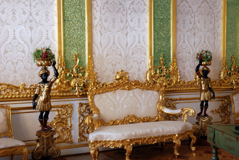 Les salles d'apparat du palais de Catherine, Pouchkine, Russie.