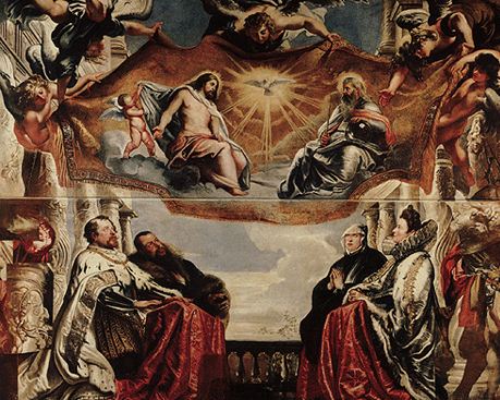 Sainte Trinité adorée par Vincenzo Gonzaga et sa famille, Mantoue, Lombardie, Italie.