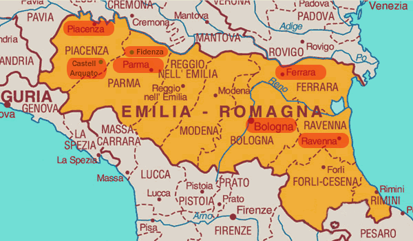 L’Émilie-Romagne, Italie.